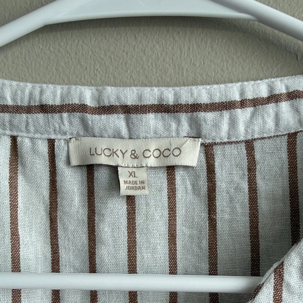 Striped Button-Up Women’s Top - Picture 2 of 3